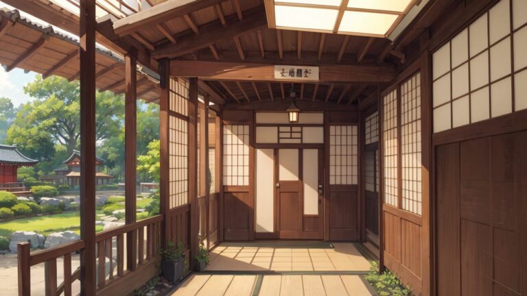 廊下/庭/和室/イラスト素材