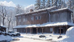 冬/雪景色/建物/イラスト素材