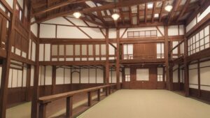 木造建築/広い部屋/イラスト素材