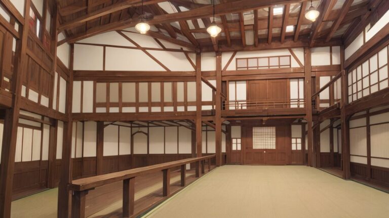 木造建築/広い部屋/イラスト素材