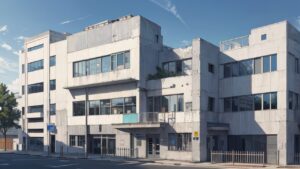 白い建物/学校/施設/会社/イラスト素材