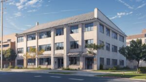 白い建物/学校/施設/会社/イラスト素材