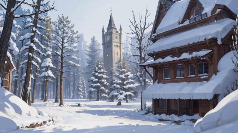 冬/雪景色/イラスト素材