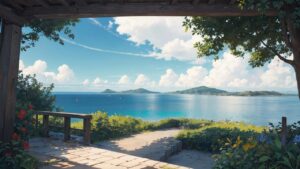 綺麗な海/晴天/イラスト素材