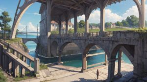 建造物/アーチ/石造り/イラスト素材