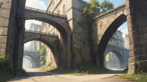 レンガ造り/建造物/アーチ/イラスト素材