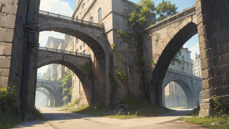 レンガ造り/建造物/アーチ/イラスト素材