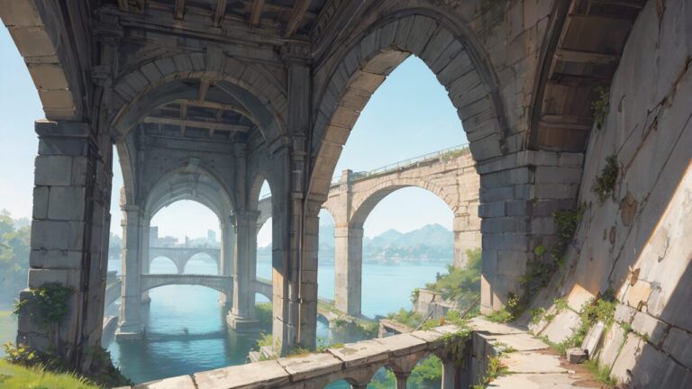 遺跡/石造りのアーチ/イラスト素材