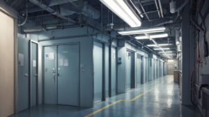 廊下/通路/研究施設/イラスト素材