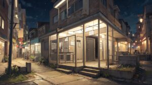 路地裏/夜の路地裏/イラスト素材