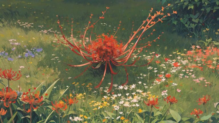 彼岸花/赤い花/花/イラスト素材