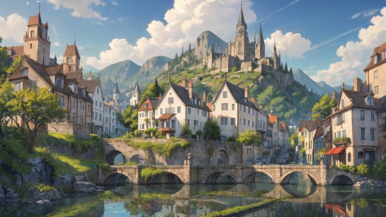 城/城下町/イラスト素材