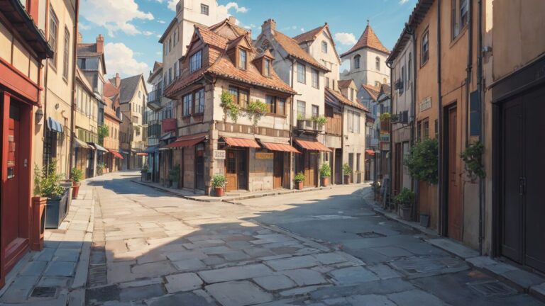 石畳/ヨーロッパの街並み/イラスト素材