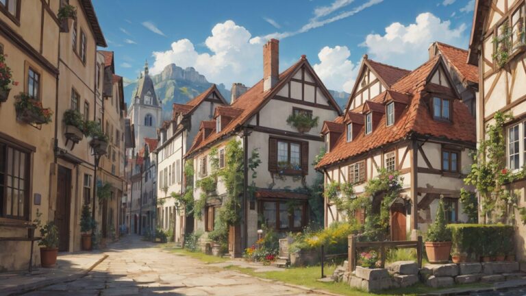 可愛い街並み/家/イラスト素材