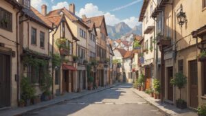 街並み/ヨーロッパの街並み/イラスト素材