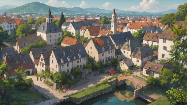 家/街並み/異国の風景/イラスト素材