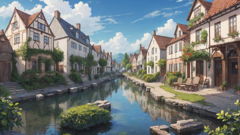 可愛い街並み/ファンタジー/イラスト素材