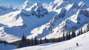 雪山・スキー・冬の風景のイラスト素材｜商用利用可