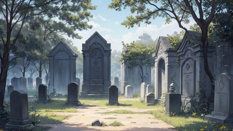 墓地・静謐・自然のイラスト素材｜商用利用可