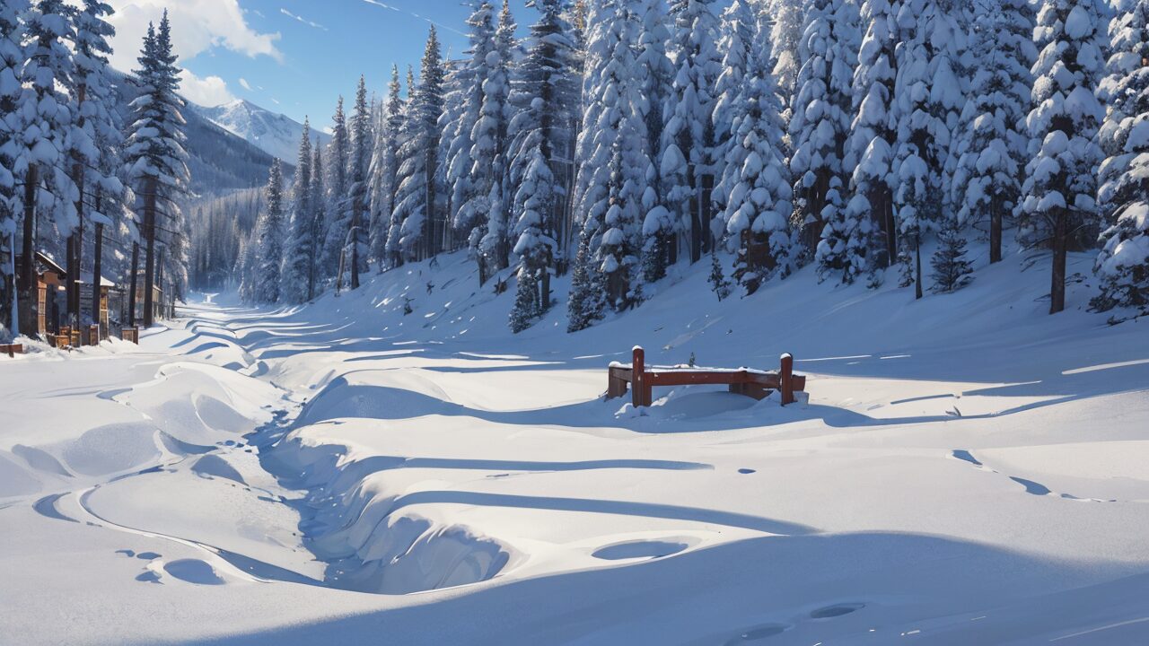 雪山・冬の森・雪原のイラスト素材