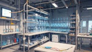 科学実験室・製造設備・工業設備のイラスト素材｜商用利用可