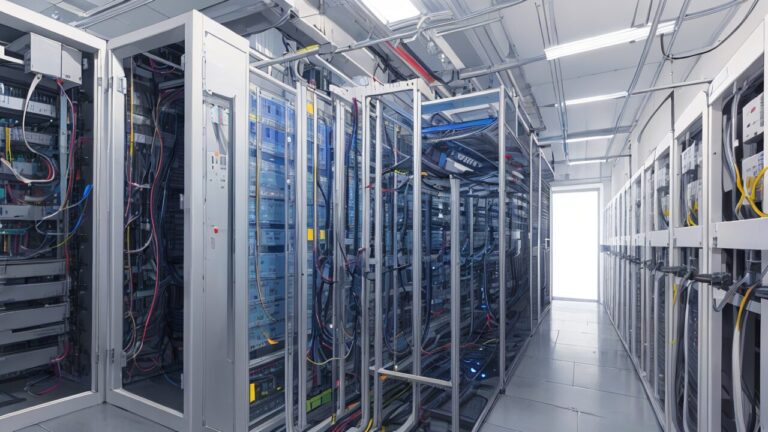 データセンター・サーバールール・電気回路のイラスト素材｜商用利用可