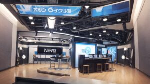 ニューススタジオ・現代スタジオ・テレビ放送のイラスト素材｜商用利用可