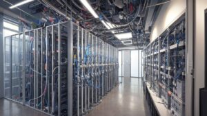 データセンター・サーバーラック・ネットワーク設備のイラスト素材｜商用利用可