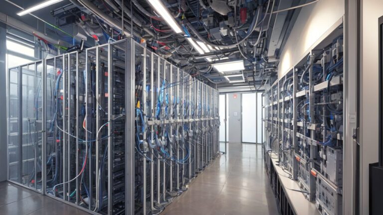 データセンター・サーバーラック・ネットワーク設備のイラスト素材｜商用利用可