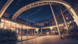 night_park・starry_sky・vintage_arkのイラスト素材｜商用利用可