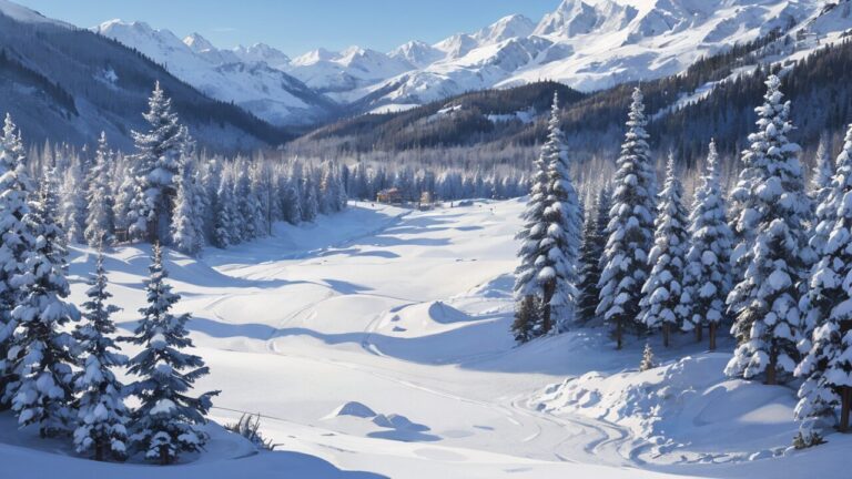 雪山・スキー場・冬の森のイラスト素材｜商用利用可