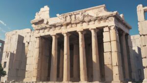 古代ギリシャ・パルテノン神殿・大理石のイラスト素材｜商用利用可