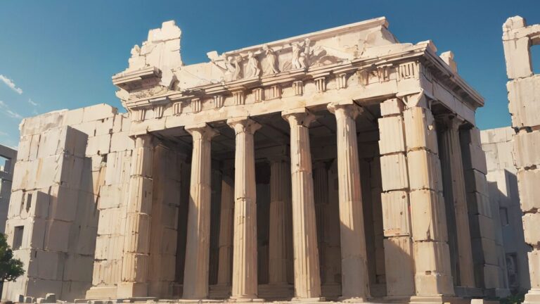 古代ギリシャ・パルテノン神殿・大理石のイラスト素材｜商用利用可