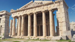 古代建築・ドロール・ギリシャ遺跡のイラスト素材｜商用利用可