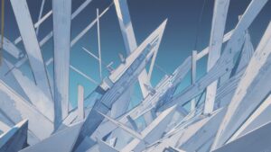 抽象構造・青白調・幾何学模様のイラスト素材｜商用利用可