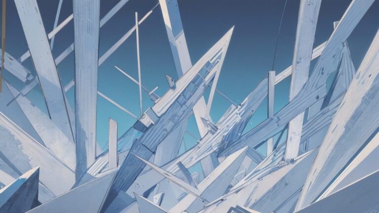 抽象構造・青白調・幾何学模様のイラスト素材｜商用利用可