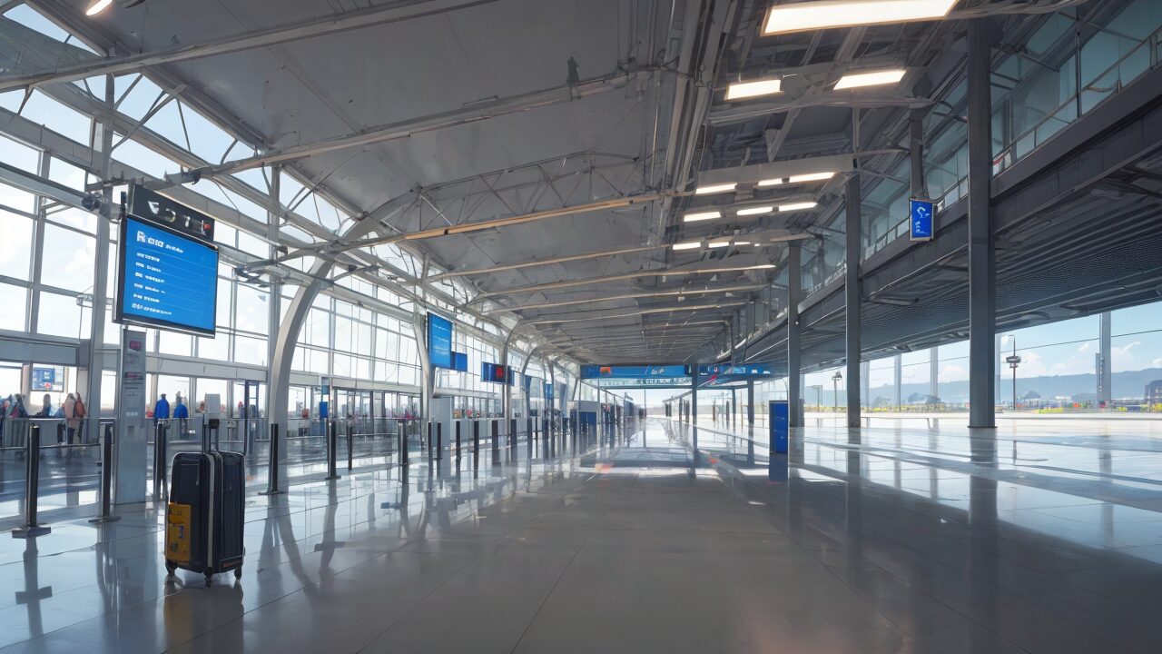 空港・ローテンション・大型施設のイラスト素材