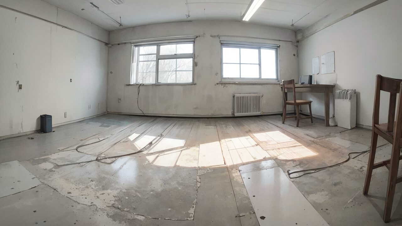 空室・古びた部屋・未使用空間のイラスト素材