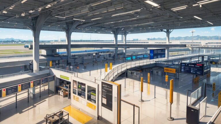 空港・現代建築・航路のイラスト素材｜商用利用可