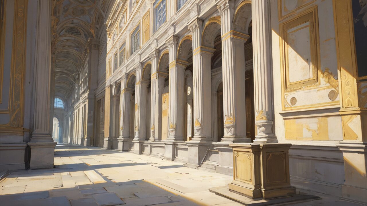 古典建築・柱廊・荘厳のイラスト素材