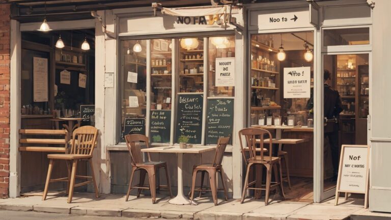 カフェ・古都・暖色のイラスト素材｜商用利用可