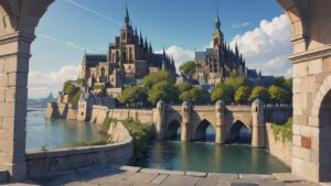 歴史的建造物・中世都市・橋のイラスト素材｜商用利用可