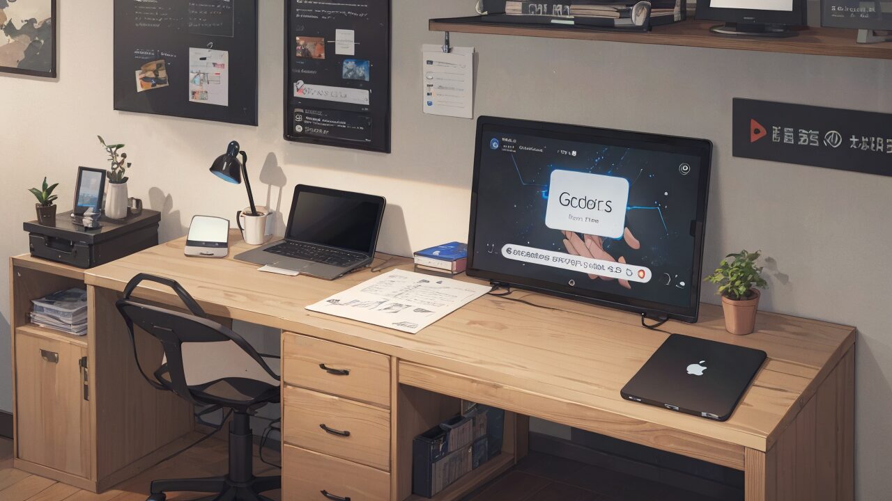 スタジオ・ホームオフィス・デスクワークのイラスト素材