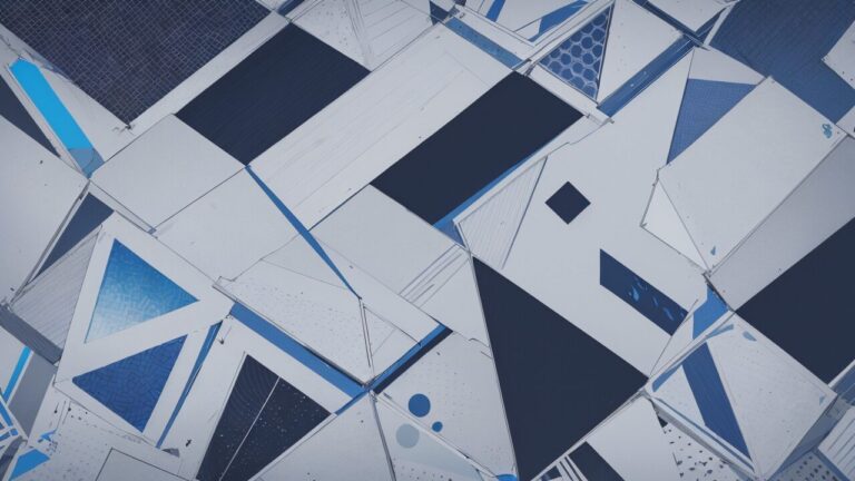 幾何学模様・青系・抽象アートのイラスト素材｜商用利用可