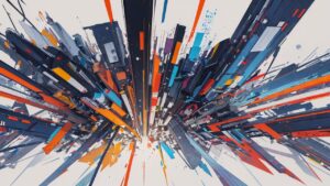 未来都市・サイバーパンク・グラフィックアートのイラスト素材｜商用利用可