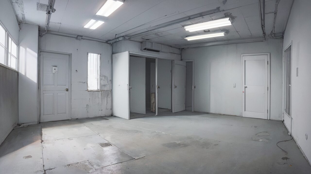 空き部屋・industrial space・シンプルインテリアのイラスト素材