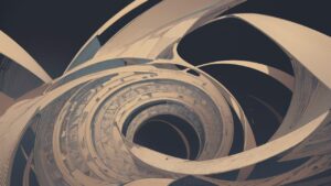 スパイラル・抽象芸術・現代建築のイラスト素材｜商用利用可