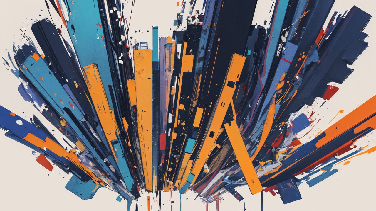 都市抽象・色鮮やか・現代アートのイラスト素材