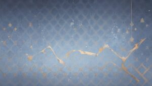 青い背景・金の幾何学模様・抽象アートのイラスト素材｜商用利用可