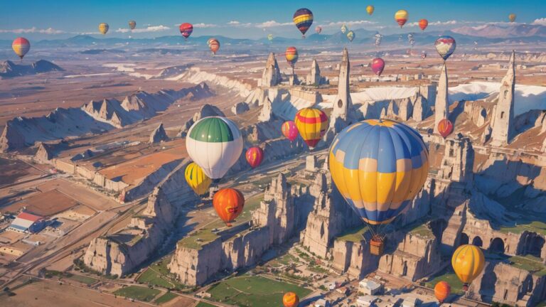 トルコ・熱気球・風景のイラスト素材｜商用利用可